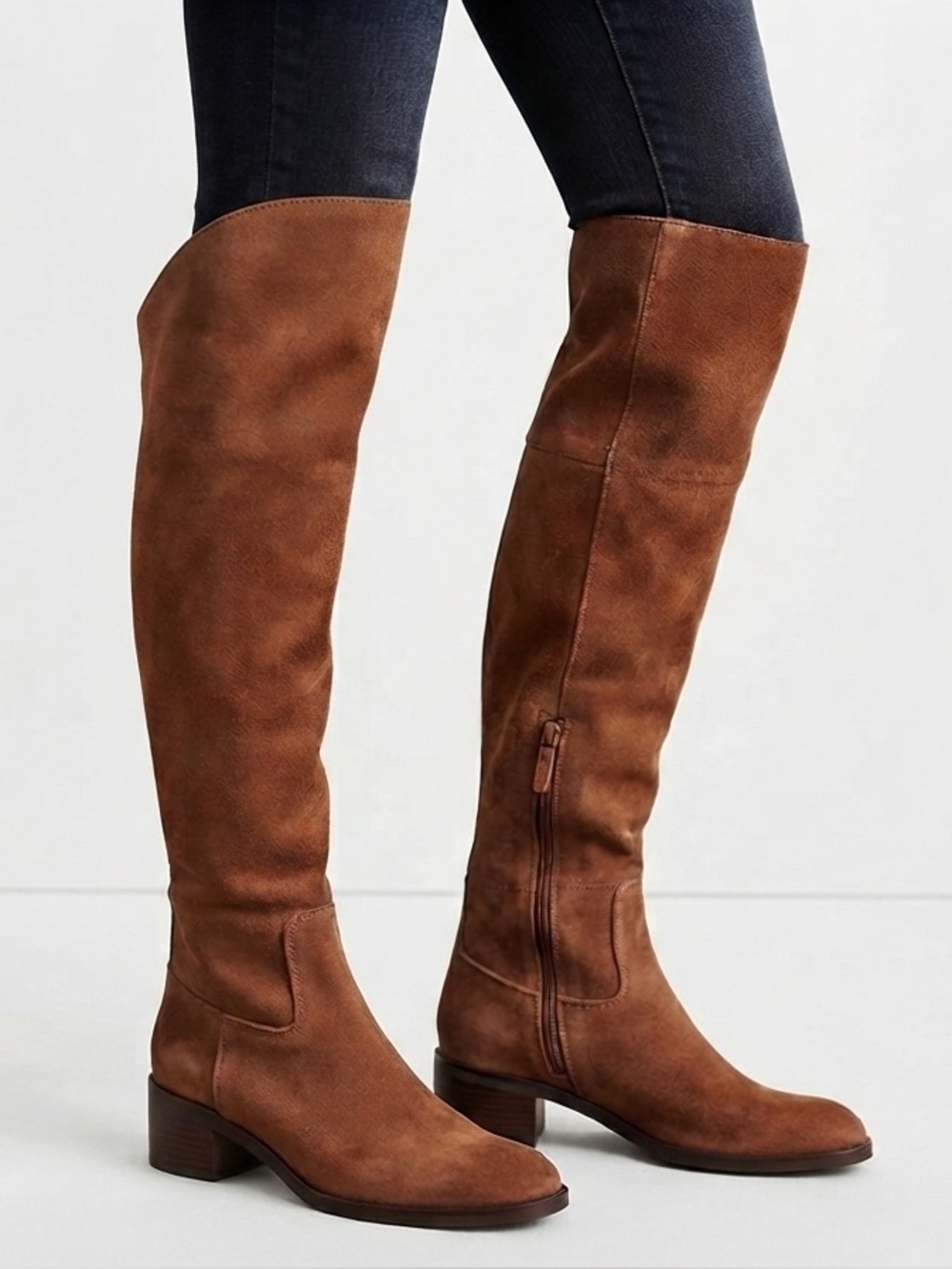 Cole Haan Water Resistant Suede Isabelle Over the Knee Riding Boots